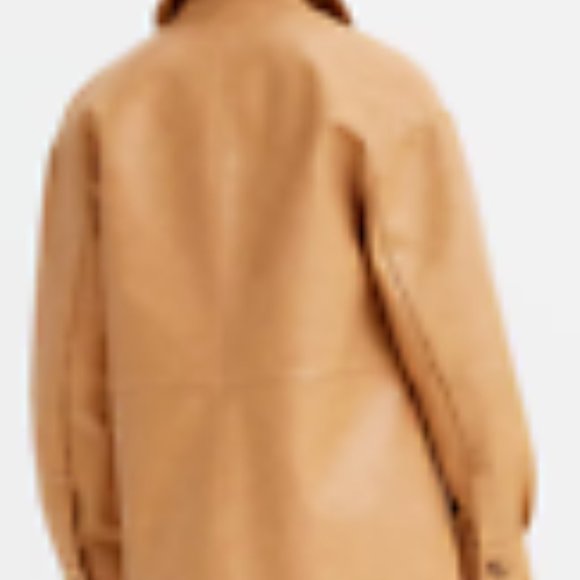 LEVIS Faux Leather Shirt Jacket Tan 90s Grunge Size XL New with Tags - Picture 4 of 5